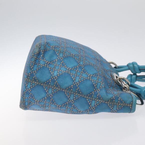 DIOR Canage Hand Bag Coated Canvas Blue Silver - Picture 4 of 12